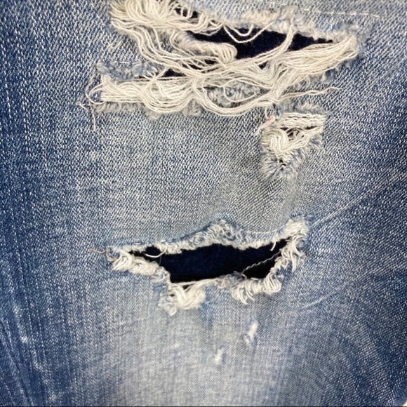 American Eagle Hi-Rise Jegging‎ Crop Destructed Skinny Jeans Women’s Sz 6 Long - Picture 2 of 5
